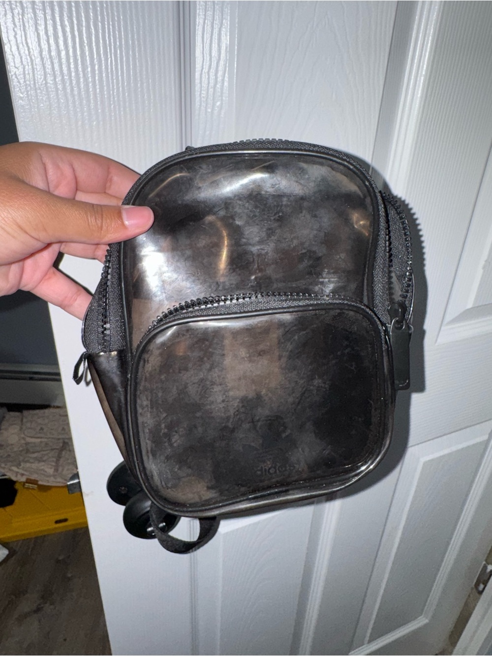 adidas Small Black Shiny Mini Backpack